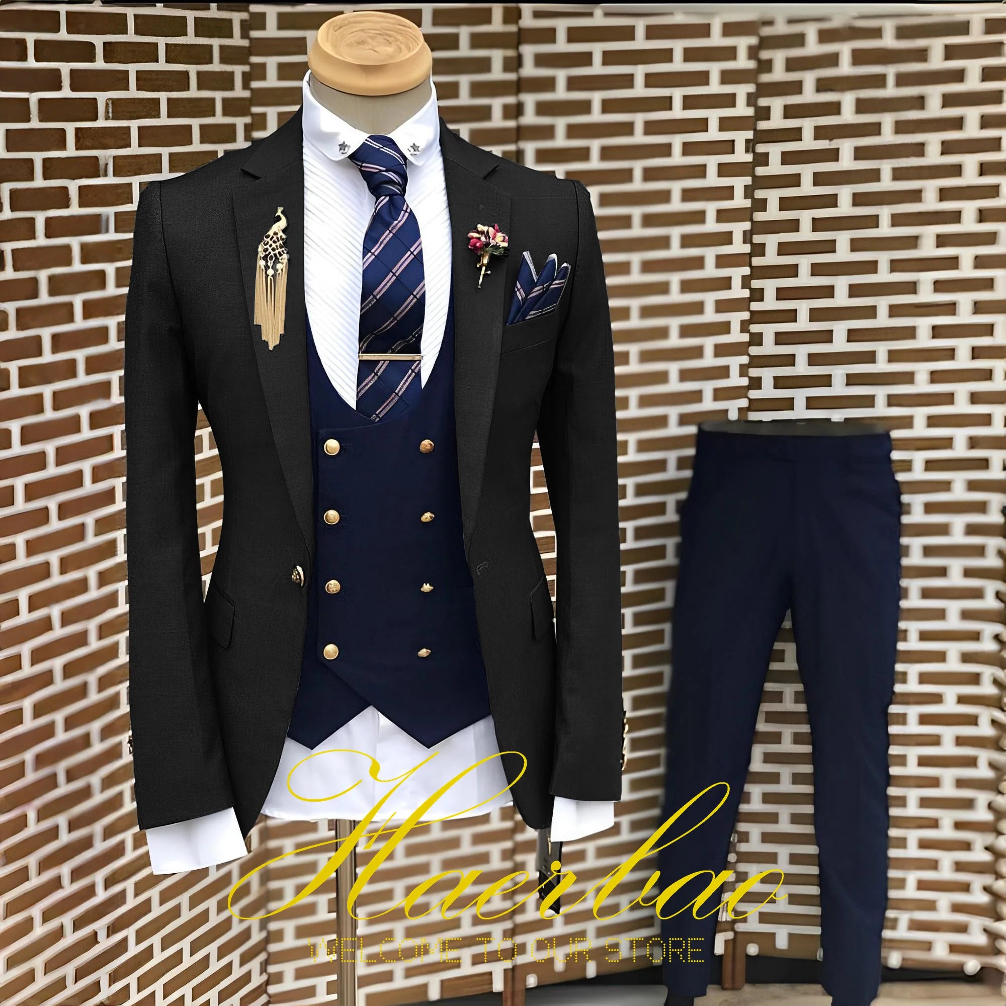 Men's Slim Fit 3-Piece Suit