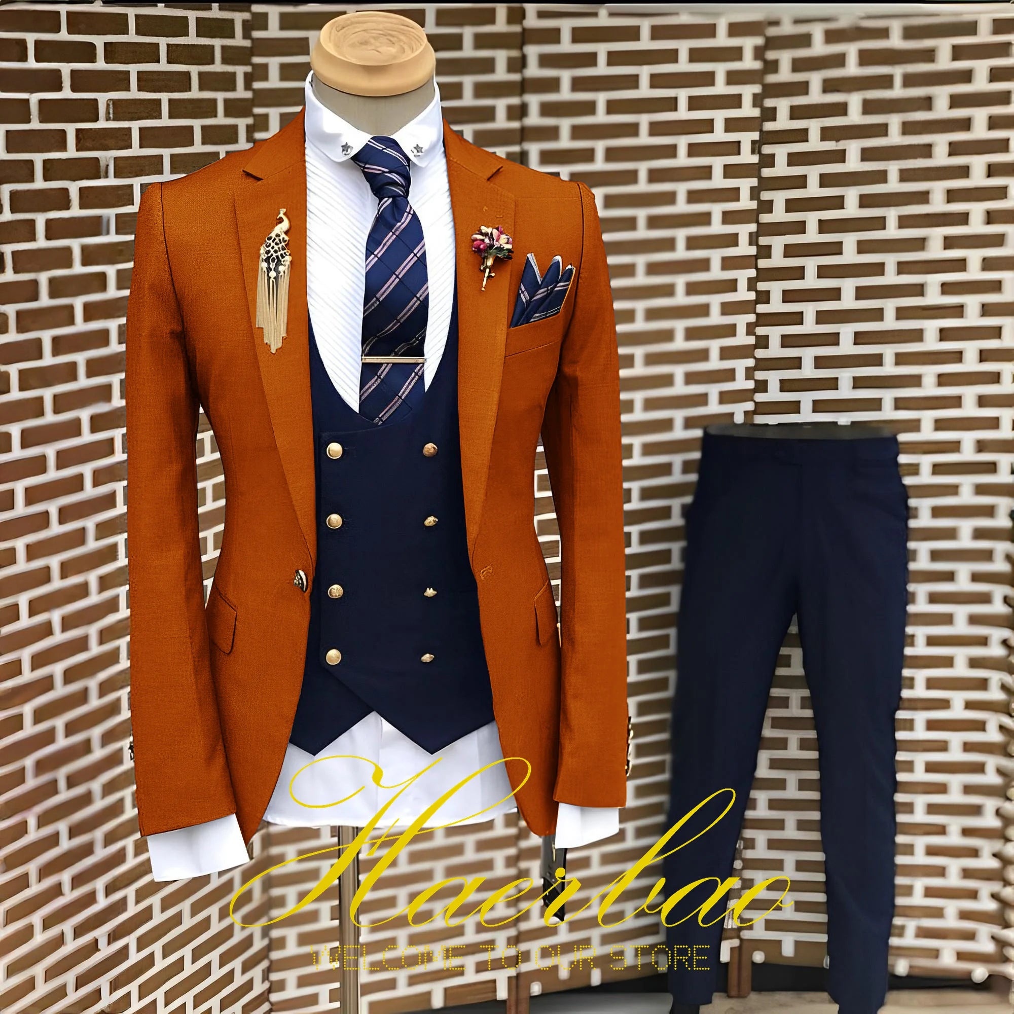 Men's Slim Fit 3-Piece Suit