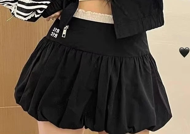 Autumn Outdoor Sports Skirt Lace Bow Two-Piece Set