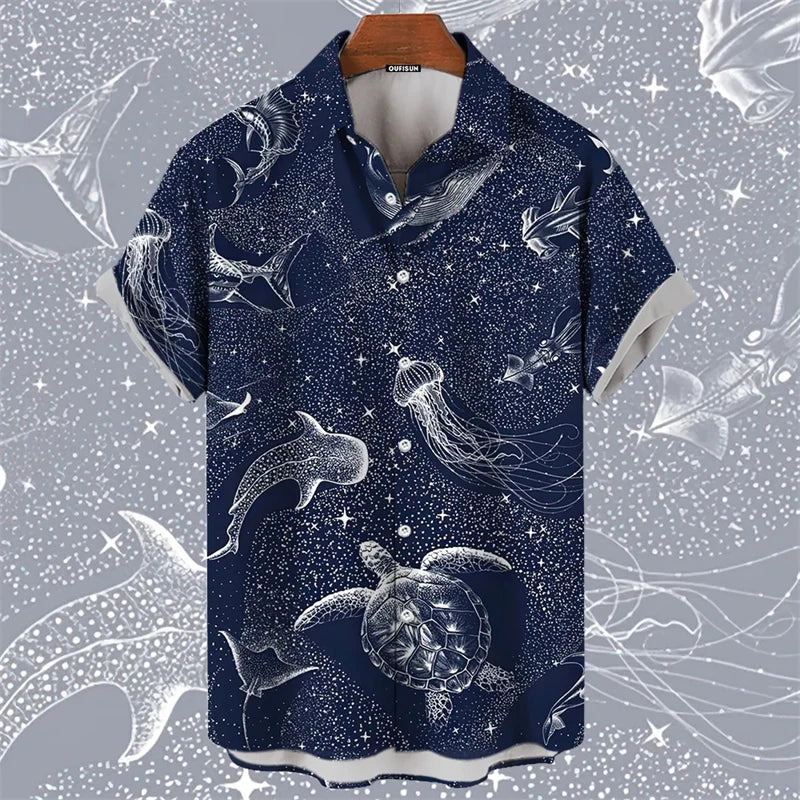 Ocean Graphic Hawaiian Oversized T-shirt