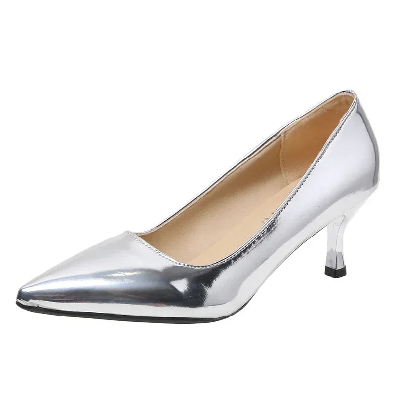Women's Patent Leather Pointed-Toe Heels