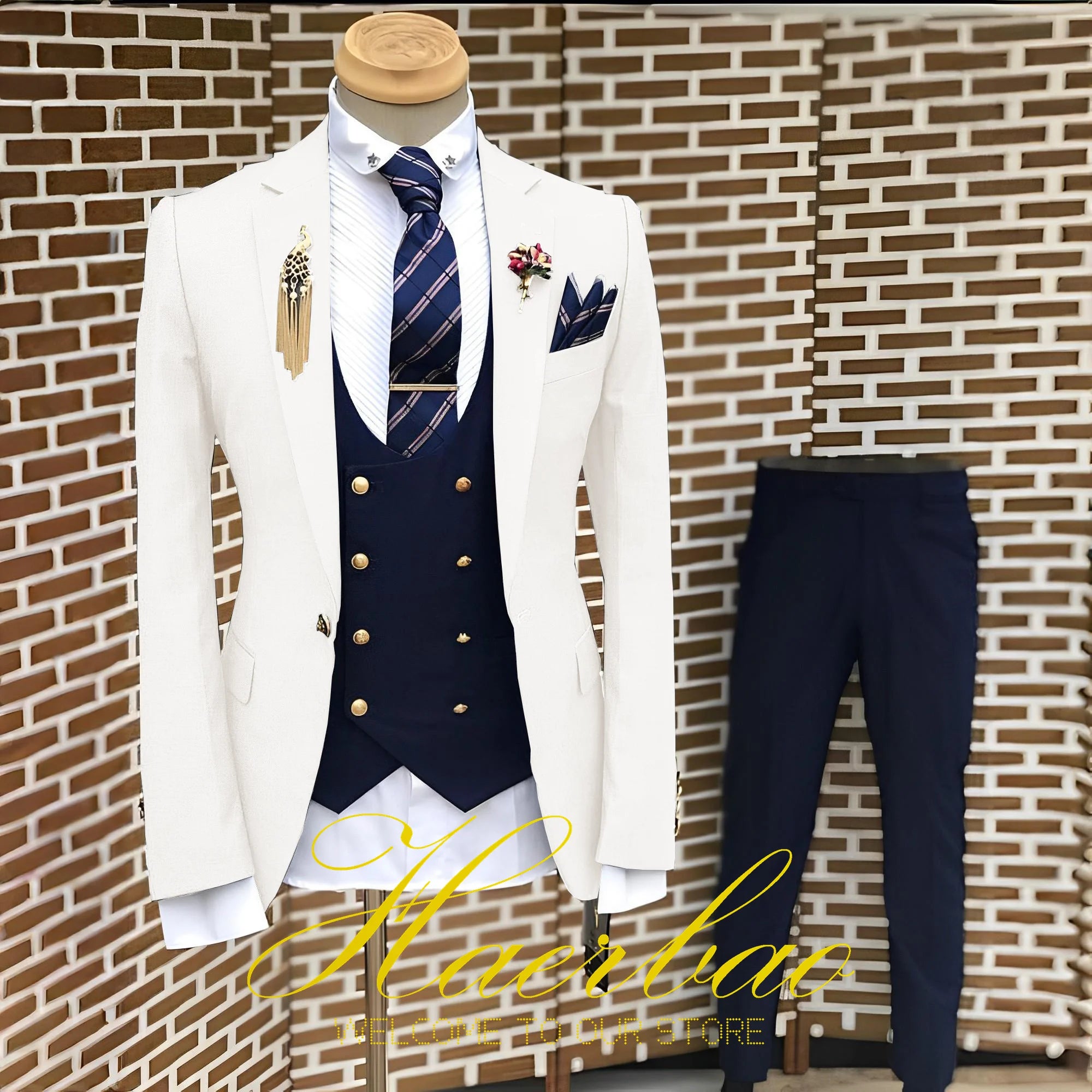 Men's Slim Fit 3-Piece Suit