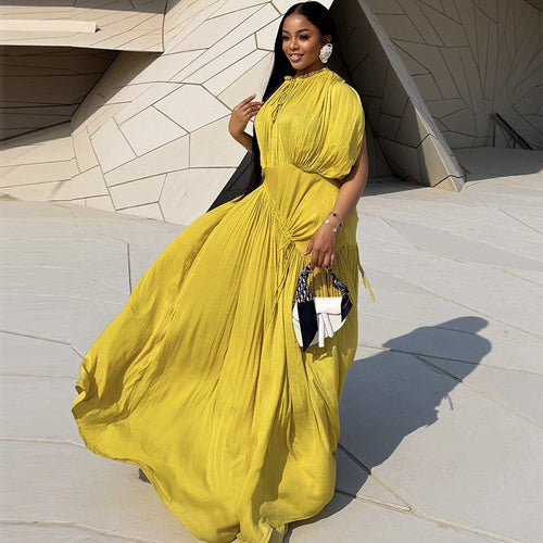 Elegant Ruched Maxi Summer Dress