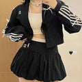Autumn Outdoor Sports Skirt Lace Bow Two-Piece Set