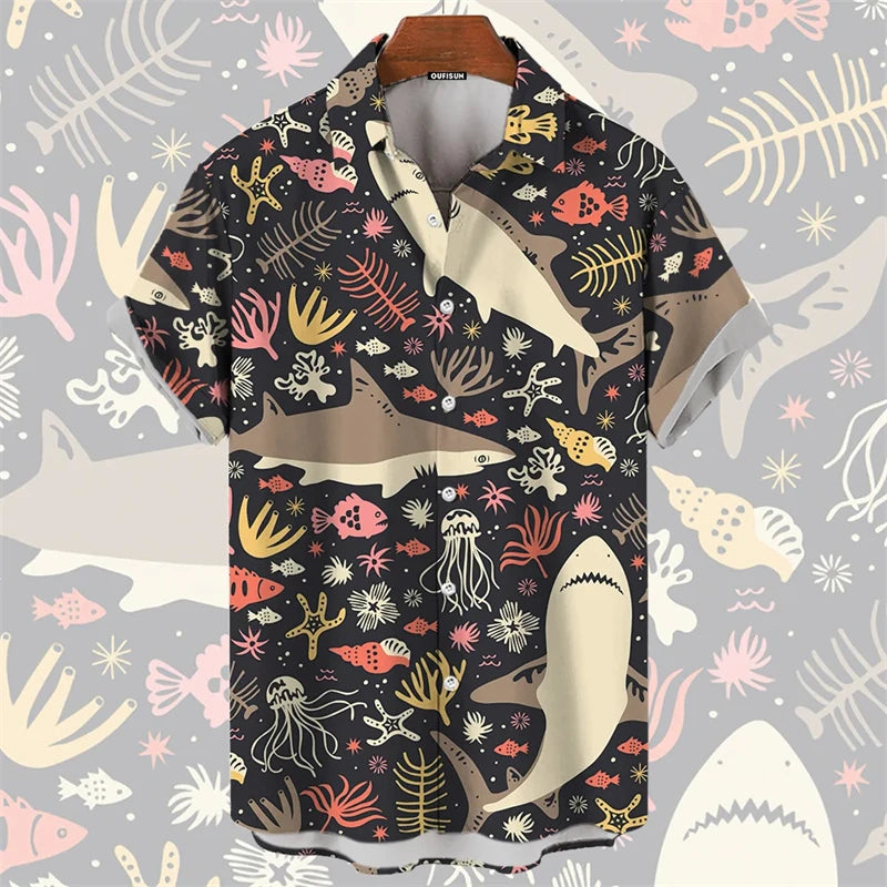 Ocean Graphic Hawaiian Oversized T-shirt