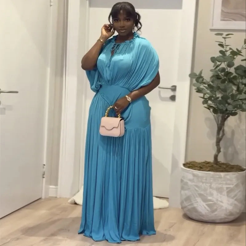 Elegant Ruched Maxi Summer Dress